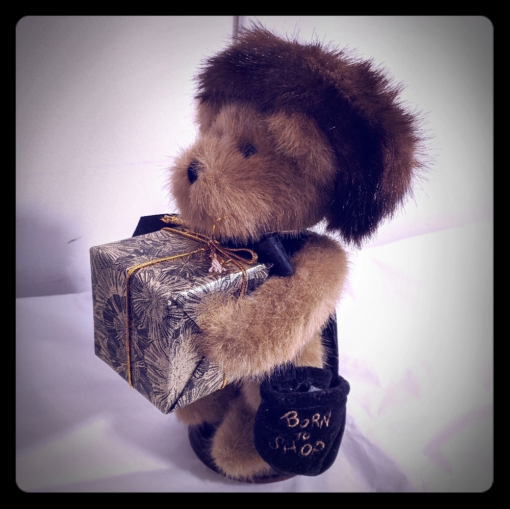 Boyd's Bear Born to Shop Bear with Stand